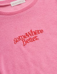 Printed Letter Curling Knit Top