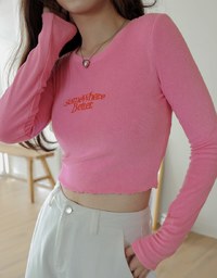 Printed Letter Curling Knit Top