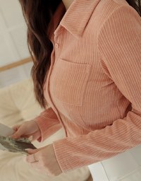 Lapel Double-Pocket Corduroy Shirt