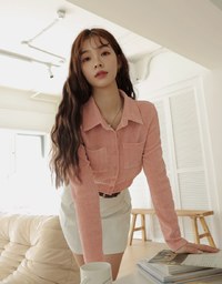 Lapel Double-Pocket Corduroy Shirt
