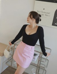 Comfortable Heart-shaped Collar Knit Top