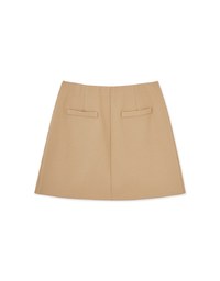 High Waisted Side Button Slit Skirt