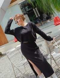 SideSlit Bodycon Wrap Knit Maxi Maxi Long Skirt
