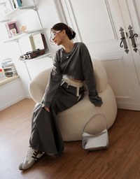 Contrast Color Comfort Maxi Skirt