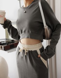 Contrast Color Comfort Maxi Skirt