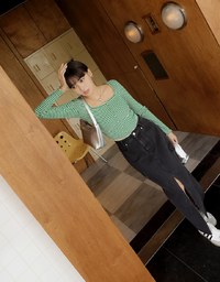 Cargo Style Front Slit Denim Jeans Maxi Skirt