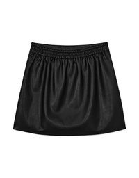 Sexy Slit Faux Leather Mini Skirt