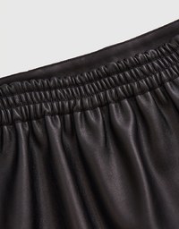 Sexy Slit Faux Leather Mini Skirt