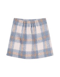 Plush Large Plaid Slit Skirt