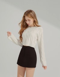 Plain Silky High Waisted Skorts