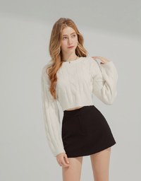 Plain Silky High Waisted Skorts