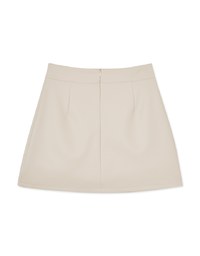 Faux Leather Zipper Slit Skirt