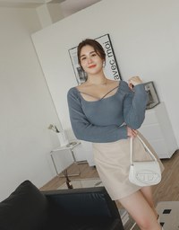 Faux Leather Zipper Slit Skirt