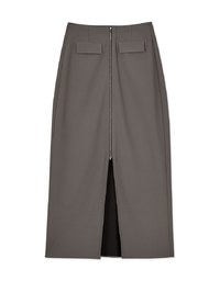 Waist Fitted Slit Maxi Maxi Long Skirt