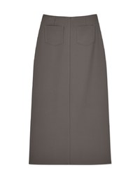 Waist Fitted Slit Maxi Maxi Long Skirt