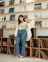 U-shaped Denim Jeans Flare Pants