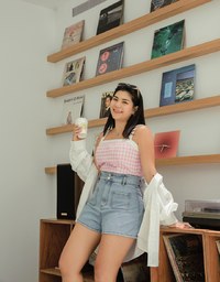 Cinched Waist High Waisted Denim Jeans Shorts