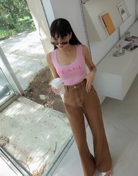 Brushed Flare Denim Jeans Pants