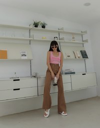 Brushed Flare Denim Jeans Pants