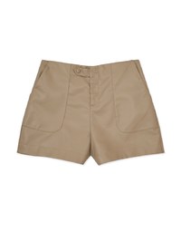 Single Button Faux Leather Wide Hem Shorts