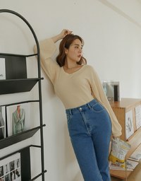 Solid Color Distressed Hem Flare Jeans