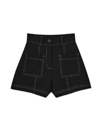 【MEIGO's Design】High Waisted Stitched Double Pocket Shorts