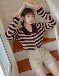 【MEIGO's Design】High Waisted Stitched Double Pocket Shorts