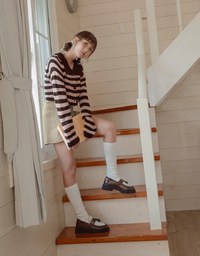 【MEIGO's Design】High Waisted Stitched Double Pocket Shorts