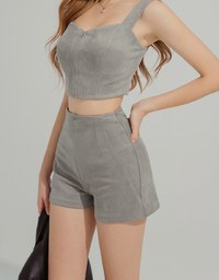 360° Petite Waist Light Sculpture Suede Shorts
