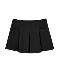 Textured Wide Pleated Skorts