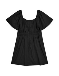 Peach Heart Neck Tie Mini Dress