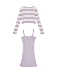 Two-Piece Wide Striped Knit Mini Dress