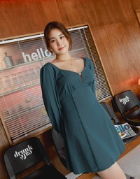 Hollow Heart Neck Mini Dress
