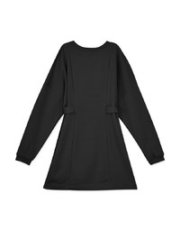 Hollow Shoulder Side Button Cottom Mini Dress