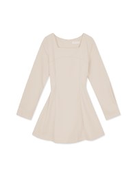 Elegant Square Neck Umbrella Hem Mini Dress