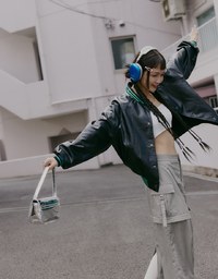 【SHIUAN'S DESIGN】Oversize Faux Leather Baseball Blazer Jacket