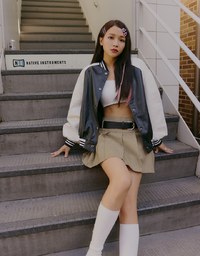 【SHIUAN'S DESIGN】Oversize Faux Leather Baseball Blazer Jacket