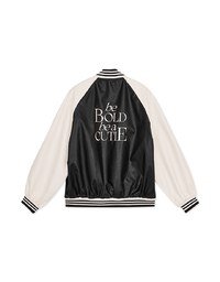 【SHIUAN'S DESIGN】Oversize Faux Leather Baseball Blazer Jacket