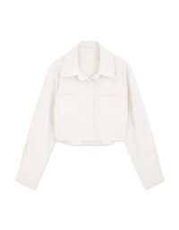 British Cropped Button-Down Blazer Jacket