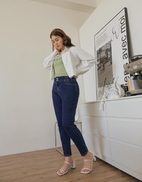 British Cropped Button-Down Blazer Jacket