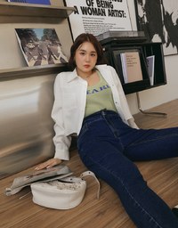 British Cropped Button-Down Blazer Jacket
