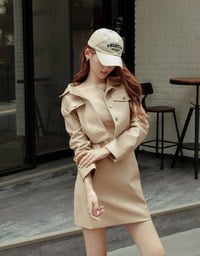 Matte Faux Leather Cropped Blazer Jacket