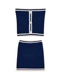 Flat Bodycon Wrap Knit Suit (With Padding)