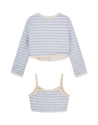 Gentle Plaid Tweed Top Set