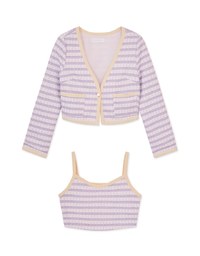 Gentle Plaid Tweed Top Set