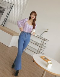 Gentle Plaid Tweed Top Set