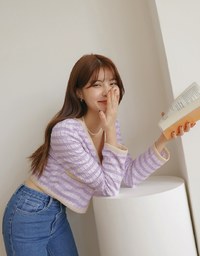 Gentle Plaid Tweed Top Set