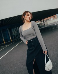 2WAY Detachable Knit Top (With Padding)