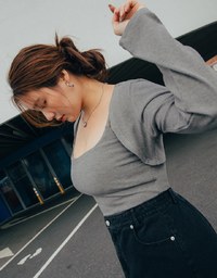 2WAY Detachable Knit Top (With Padding)