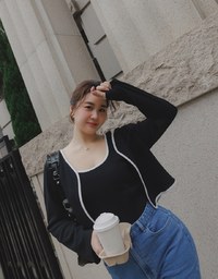 Two Piece Contrasting Knit Top
